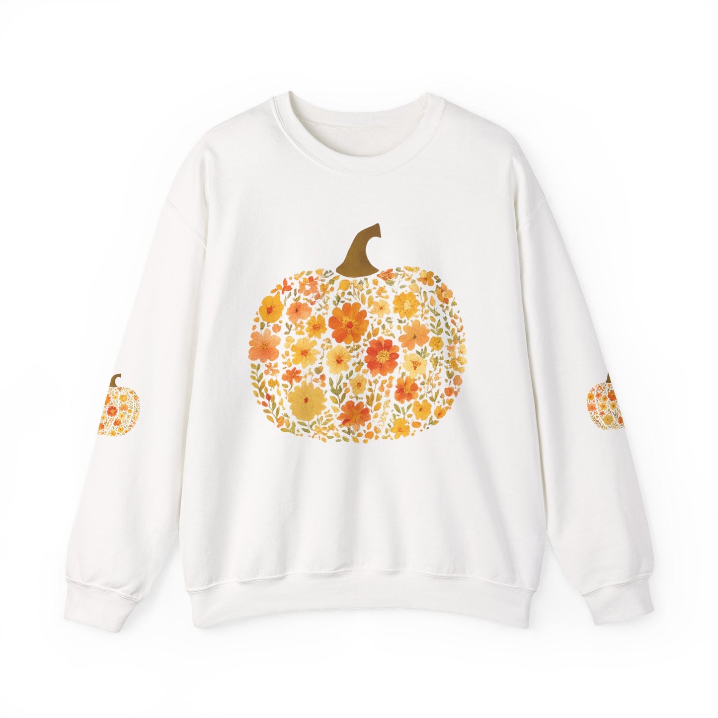Floral Pumpkin Fall Sweatshirt – Cozy Autumn Vibes
