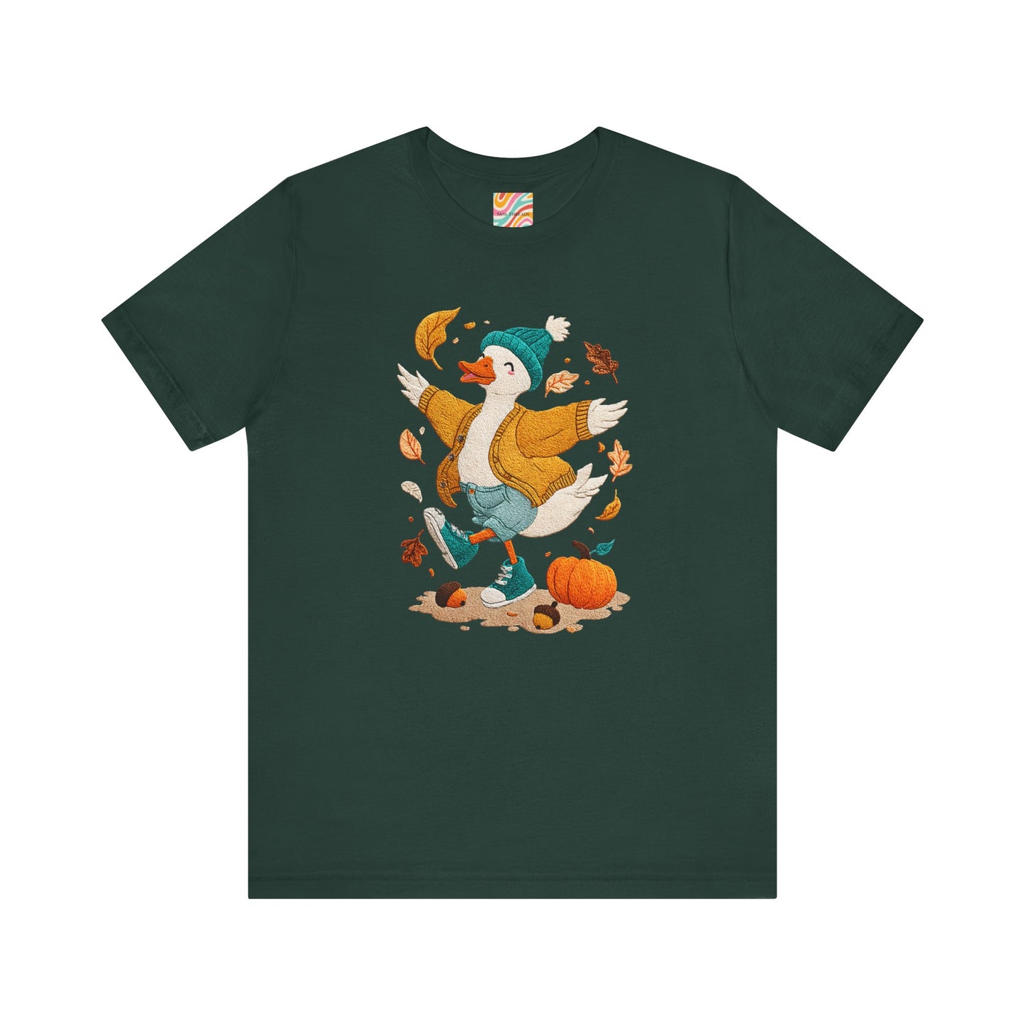 Autumn Goose Graphic Tee, Fall Vibes Shirt, Cozy Casual Wear, Thanksgiving Outfit, Unisex Seasonal Apparel