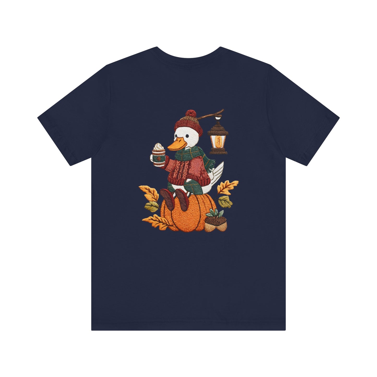 Fall Vibes Unisex Tee with Pumpkin Duck Design, Autumn Fashion, Cute Shirt for Thanksgiving and Halloween, Cozy Gift Idea