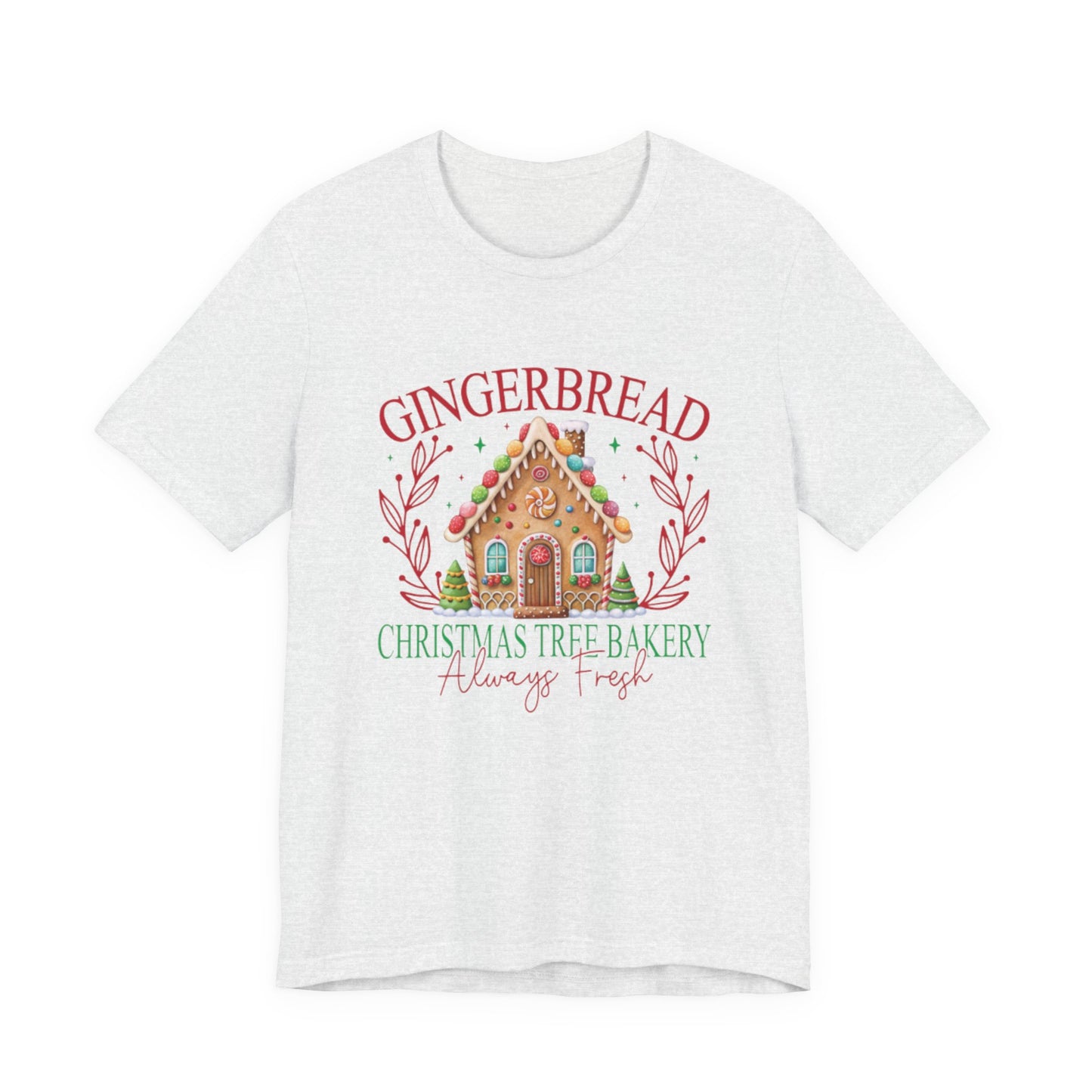 Gingerbread Christmas Tree Bakery Tee – Always Fresh!