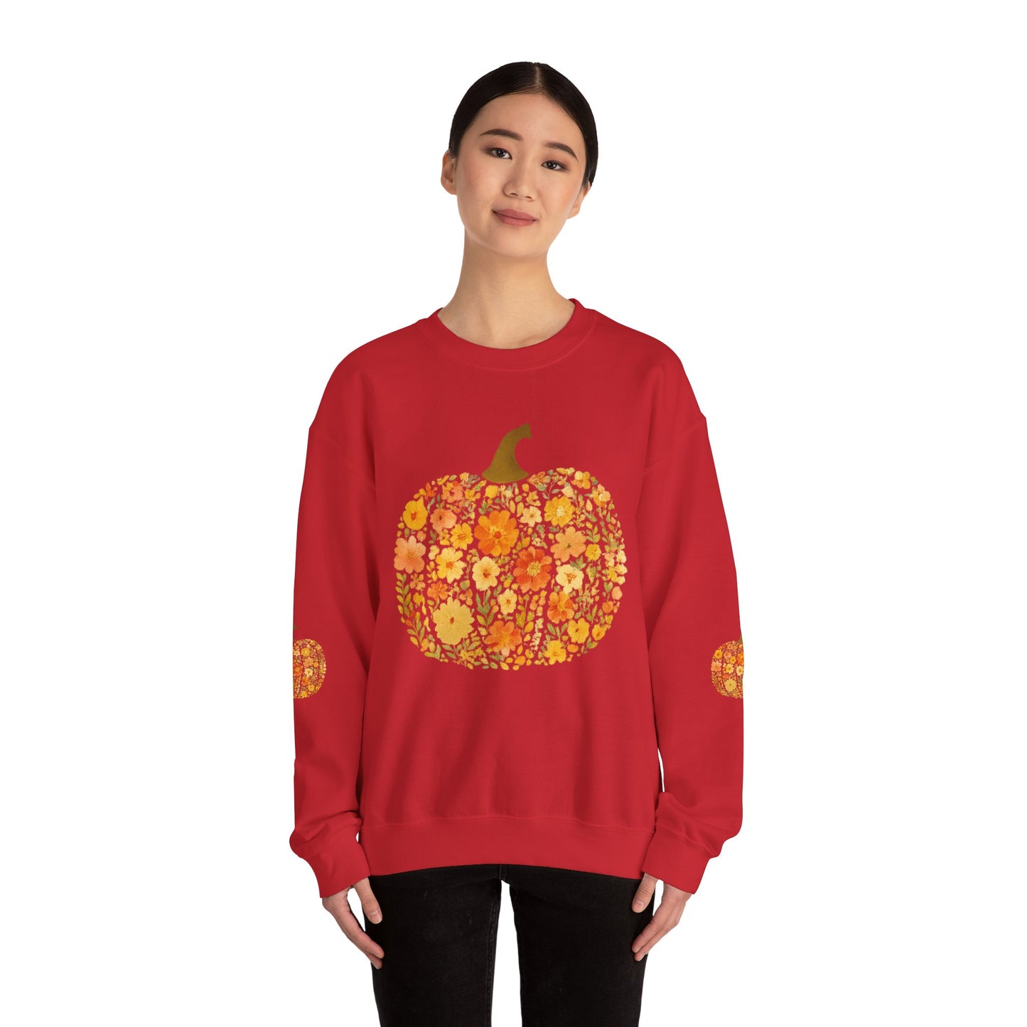 Floral Pumpkin Fall Sweatshirt – Cozy Autumn Vibes