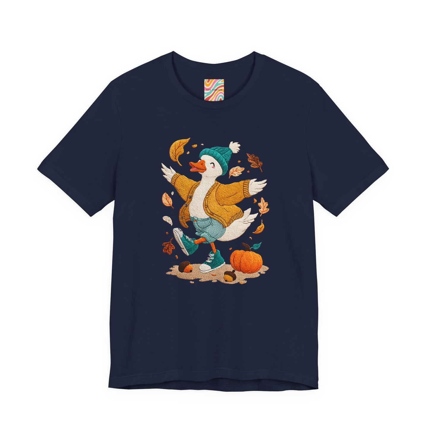 Autumn Goose Graphic Tee, Fall Vibes Shirt, Cozy Casual Wear, Thanksgiving Outfit, Unisex Seasonal Apparel