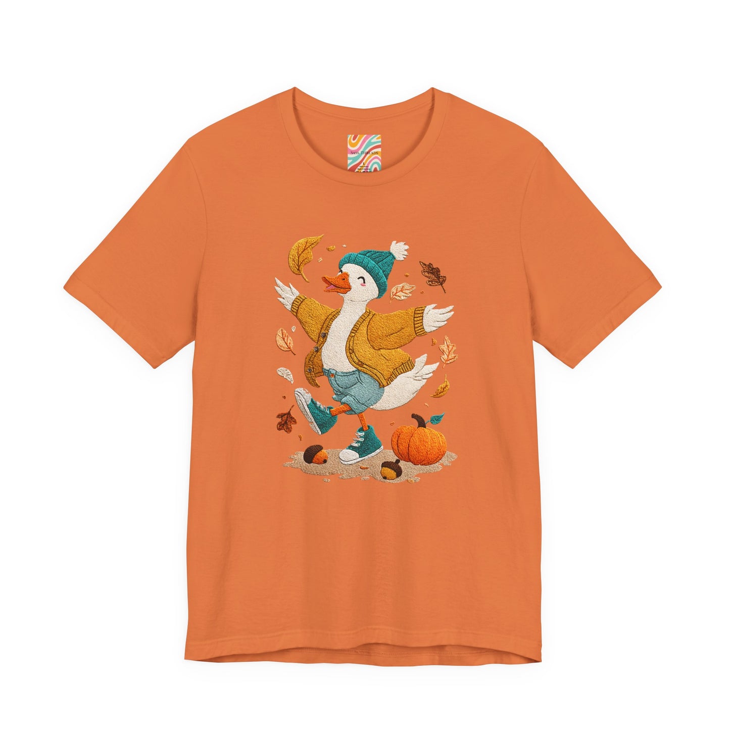 Autumn Goose Graphic Tee, Fall Vibes Shirt, Cozy Casual Wear, Thanksgiving Outfit, Unisex Seasonal Apparel