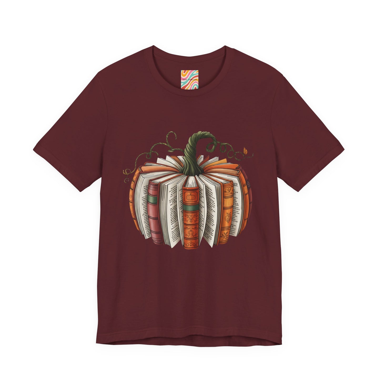 Book Pumpkin Unisex Jersey Short Sleeve Tee