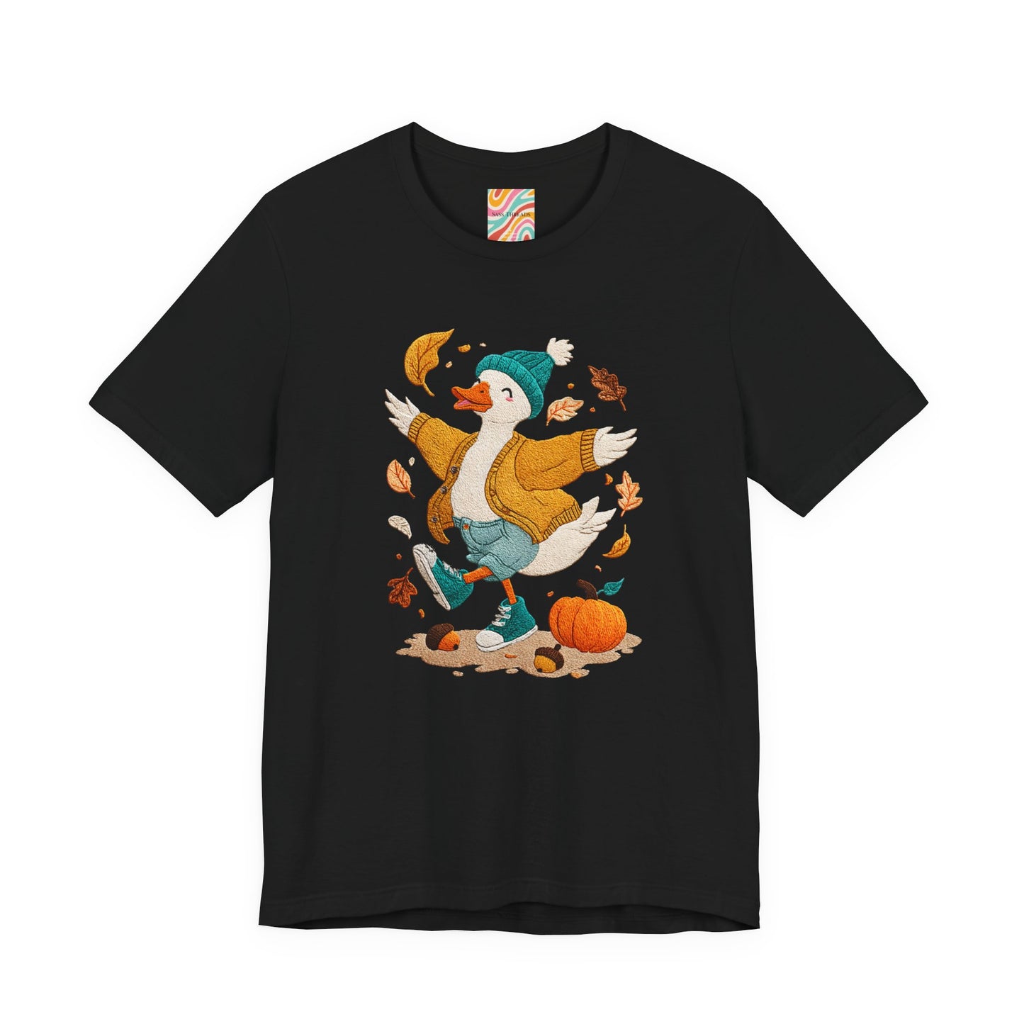 Autumn Goose Graphic Tee, Fall Vibes Shirt, Cozy Casual Wear, Thanksgiving Outfit, Unisex Seasonal Apparel