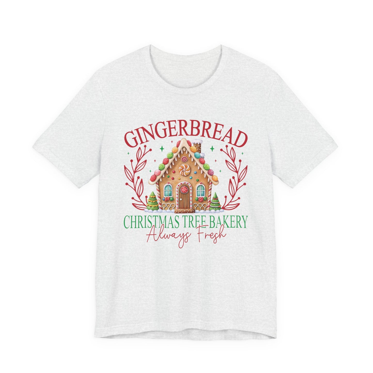 Gingerbread Christmas Tree Bakery Tee – Always Fresh & Full of Cheer!