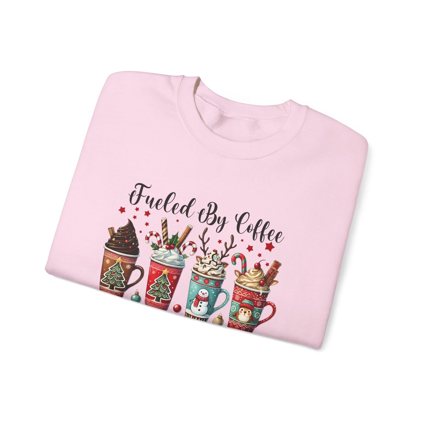 Fueled by Coffee and Christmas Cheer Sweatshirt – Cozy Holiday Coffee Lover Christmas Pullover