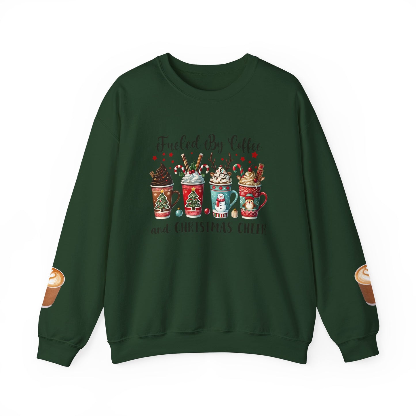 Fueled by Coffee and Christmas Cheer Sweatshirt – Cozy Holiday Coffee Lover Christmas Pullover