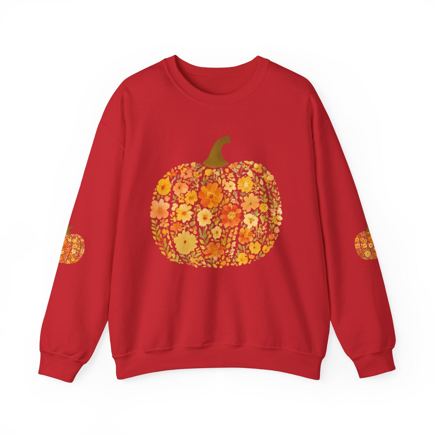 Floral Pumpkin Fall Sweatshirt – Cozy Autumn Vibes