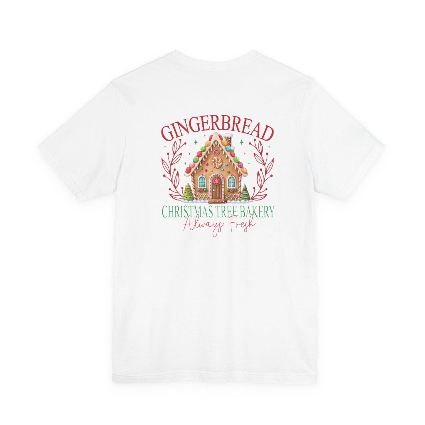 Gingerbread Christmas Tree Bakery Tee – Always Fresh!