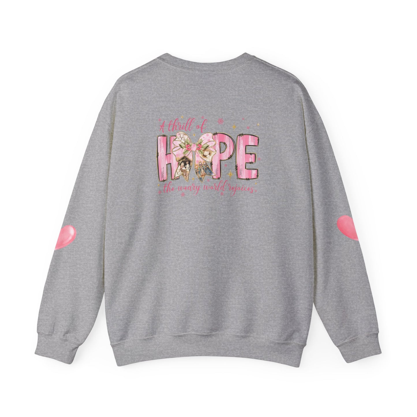 A Thrill of Hope Christmas Sweatshirt – Pink Nativity Holiday Sweater | Faith-Inspired Cozy Winter Top
