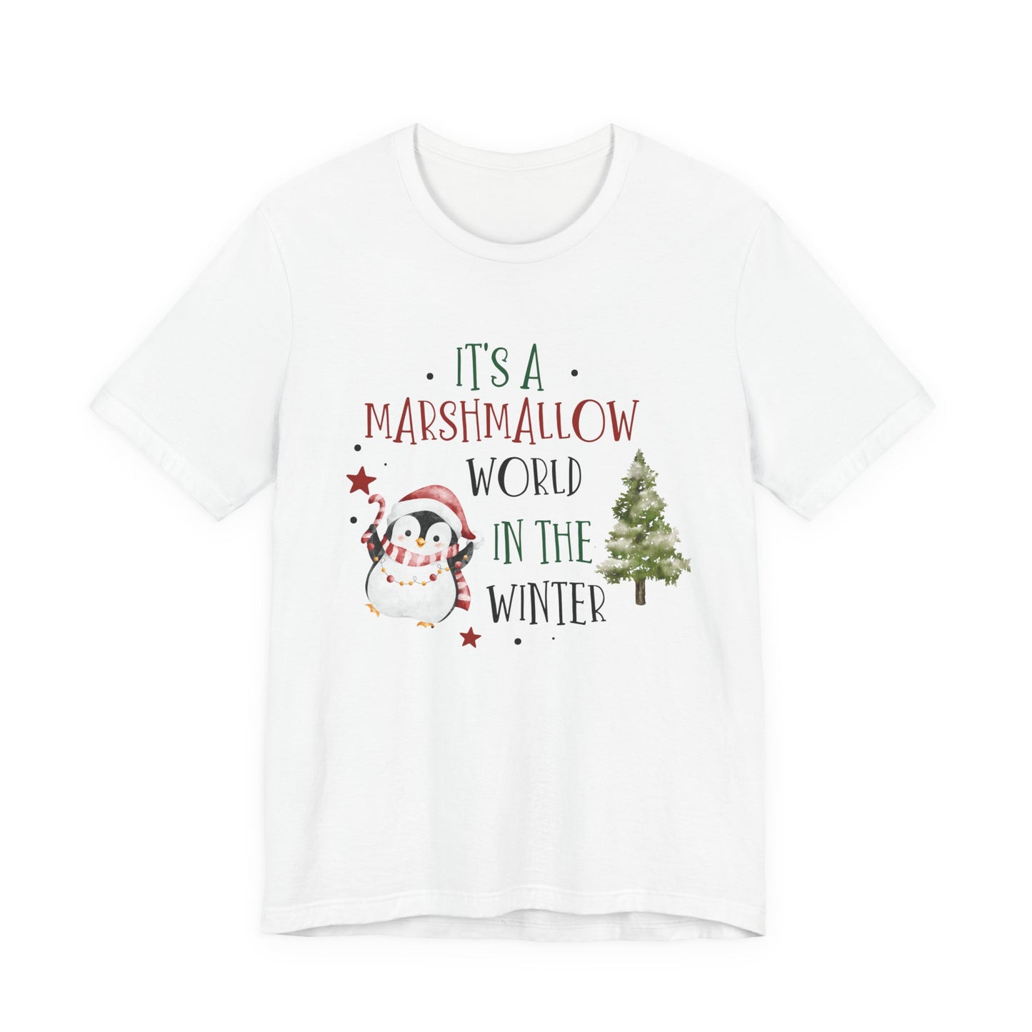 It’s a Marshmallow World in the Winter Tee – Cute Holiday Penguin Shirt