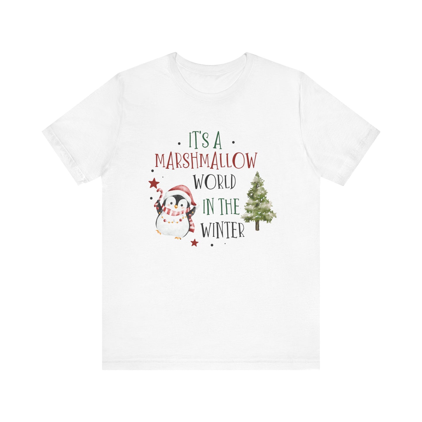 It’s a Marshmallow World in the Winter Tee – Cute Holiday Penguin Shirt