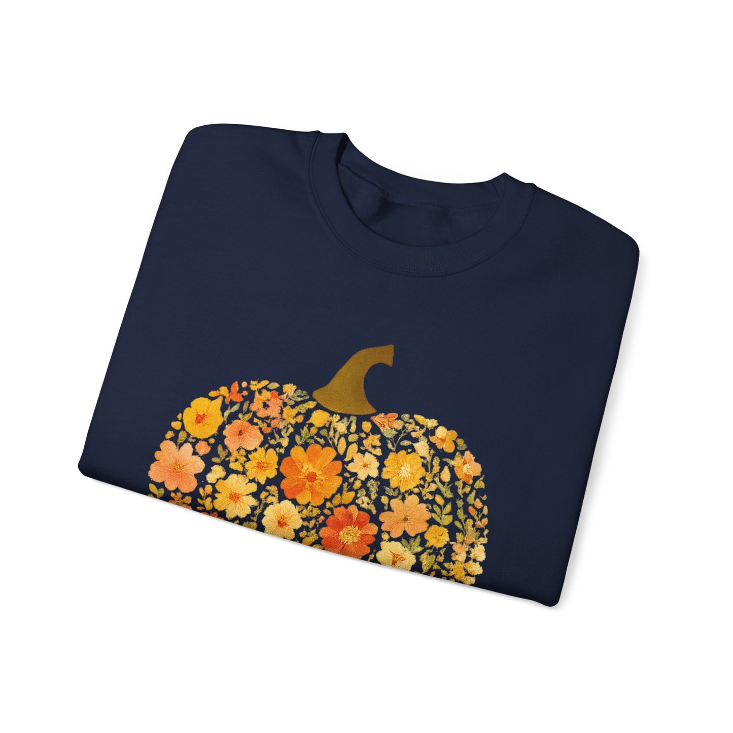 Floral Pumpkin Fall Sweatshirt – Cozy Autumn Vibes
