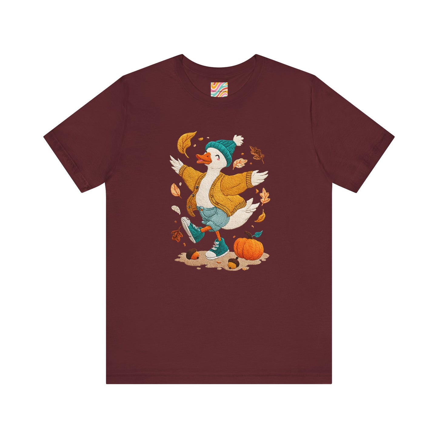 Autumn Goose Graphic Tee, Fall Vibes Shirt, Cozy Casual Wear, Thanksgiving Outfit, Unisex Seasonal Apparel
