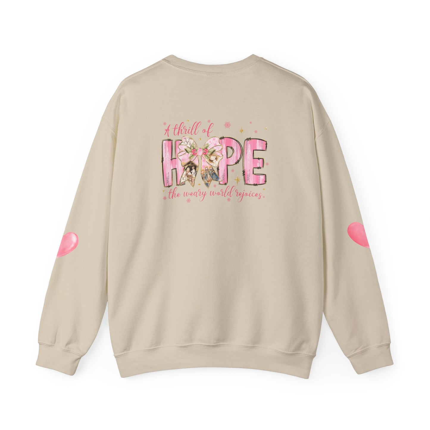A Thrill of Hope Christmas Sweatshirt – Pink Nativity Holiday Sweater | Faith-Inspired Cozy Winter Top