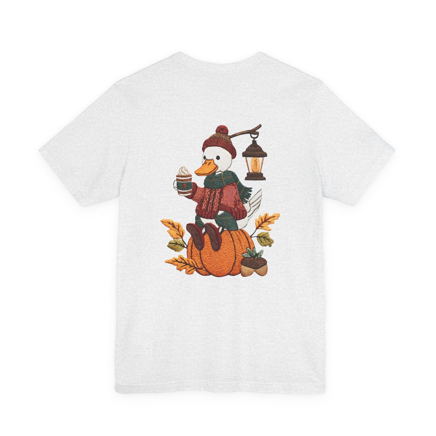 Fall Vibes Unisex Tee with Pumpkin Duck Design, Autumn Fashion, Cute Shirt for Thanksgiving and Halloween, Cozy Gift Idea