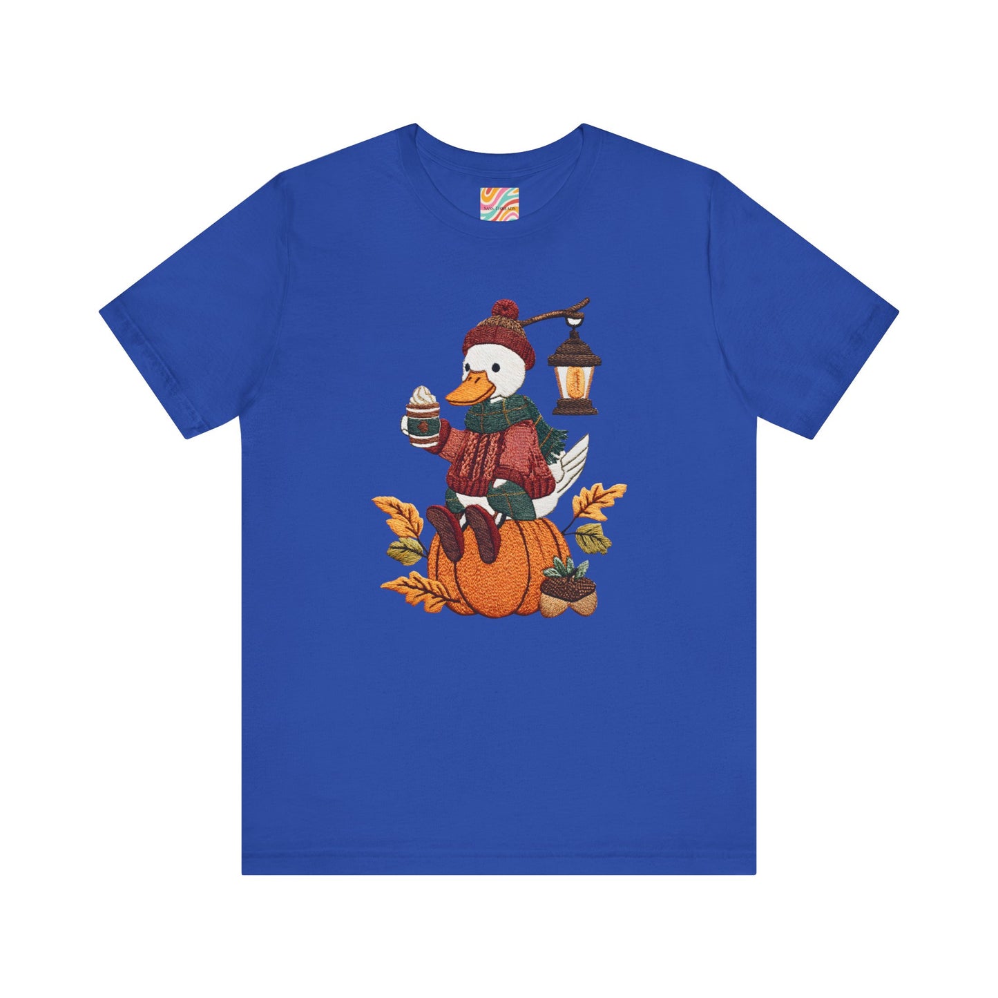 Fall Vibes Unisex Tee with Pumpkin Duck Design, Autumn Fashion, Cute Shirt for Thanksgiving and Halloween, Cozy Gift Idea