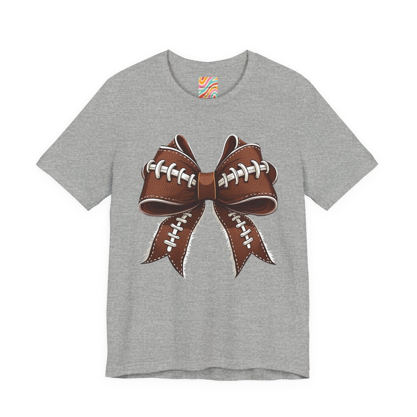 Football Bow Tee, Sports Shirt, Gift for Football Fans