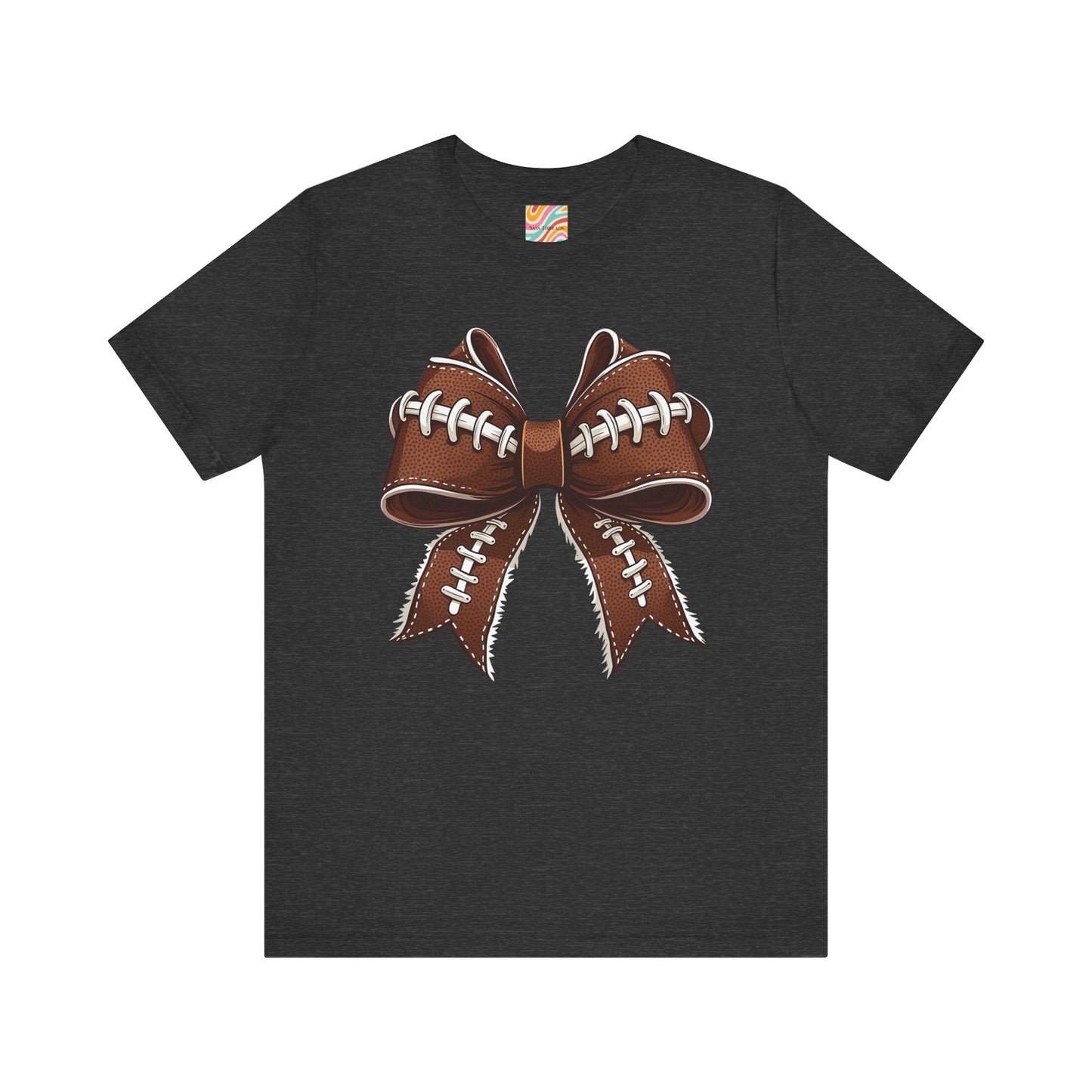 Football Bow Tee, Sports Shirt, Gift for Football Fans