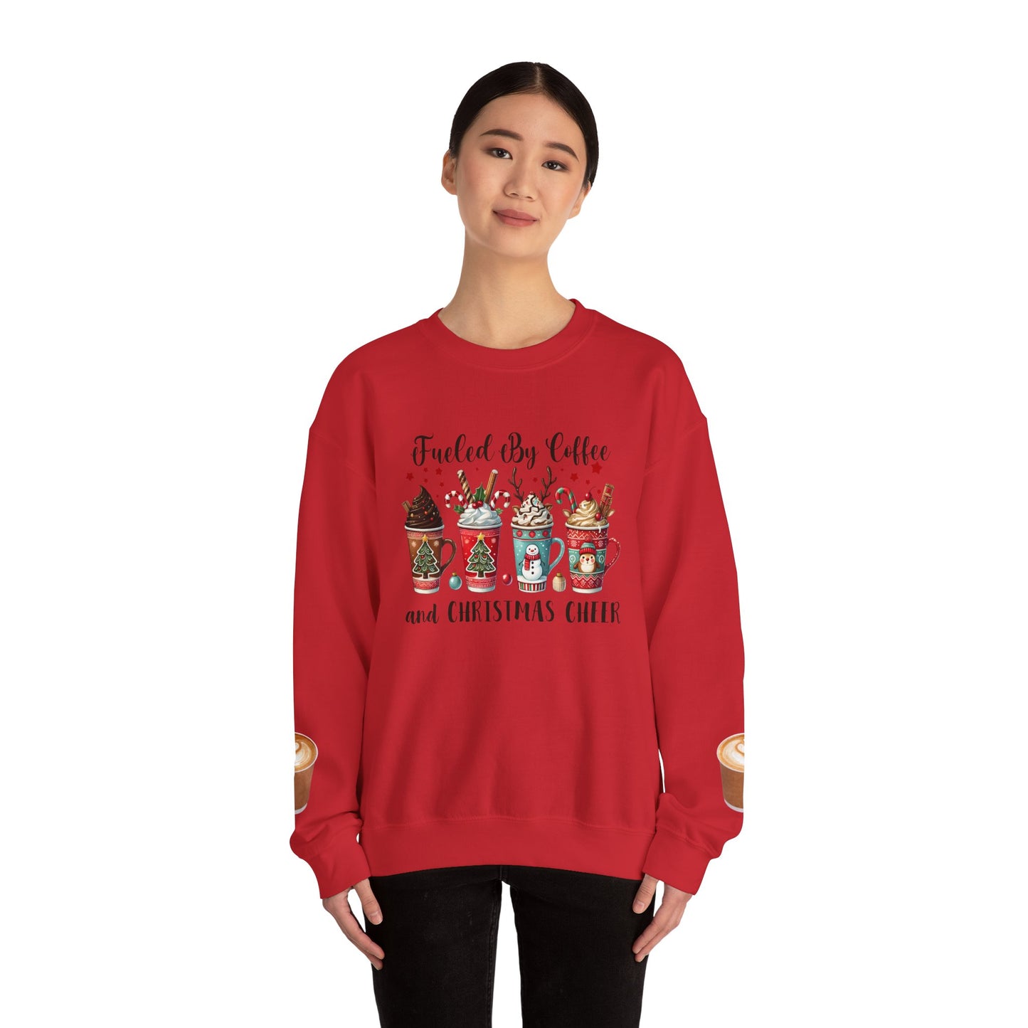 Fueled by Coffee and Christmas Cheer Sweatshirt – Cozy Holiday Coffee Lover Christmas Pullover