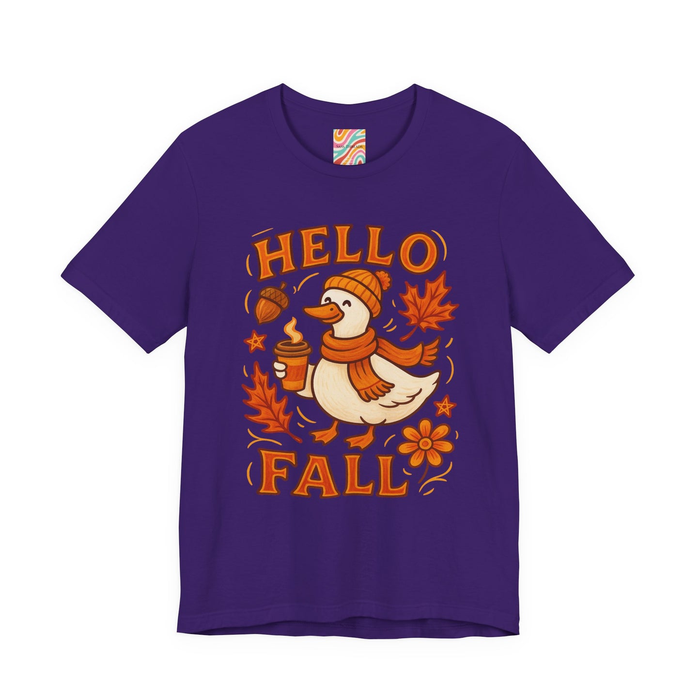 Fall-Themed Unisex T-Shirt, Hello Fall Duck Tee, Autumn Apparel, Seasonal Gift, Cute Casual Wear