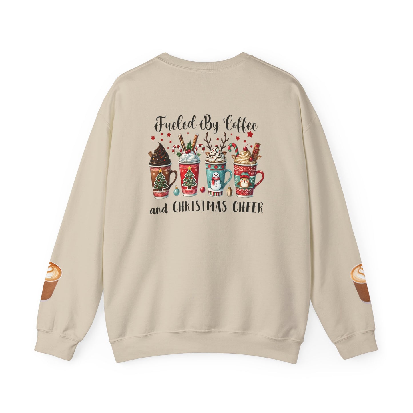 Fueled by Coffee and Christmas Cheer Sweatshirt – Cozy Holiday Coffee Lover Christmas Pullover