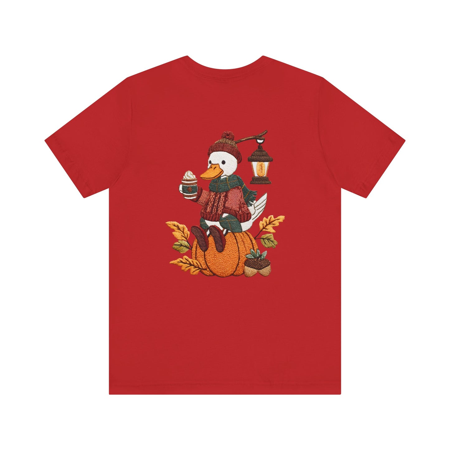 Fall Vibes Unisex Tee with Pumpkin Duck Design, Autumn Fashion, Cute Shirt for Thanksgiving and Halloween, Cozy Gift Idea