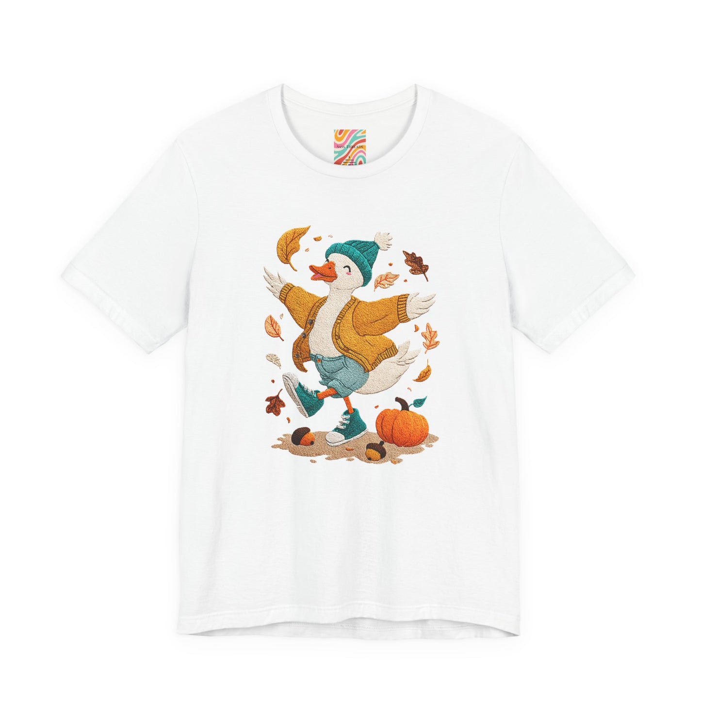 Autumn Goose Graphic Tee, Fall Vibes Shirt, Cozy Casual Wear, Thanksgiving Outfit, Unisex Seasonal Apparel