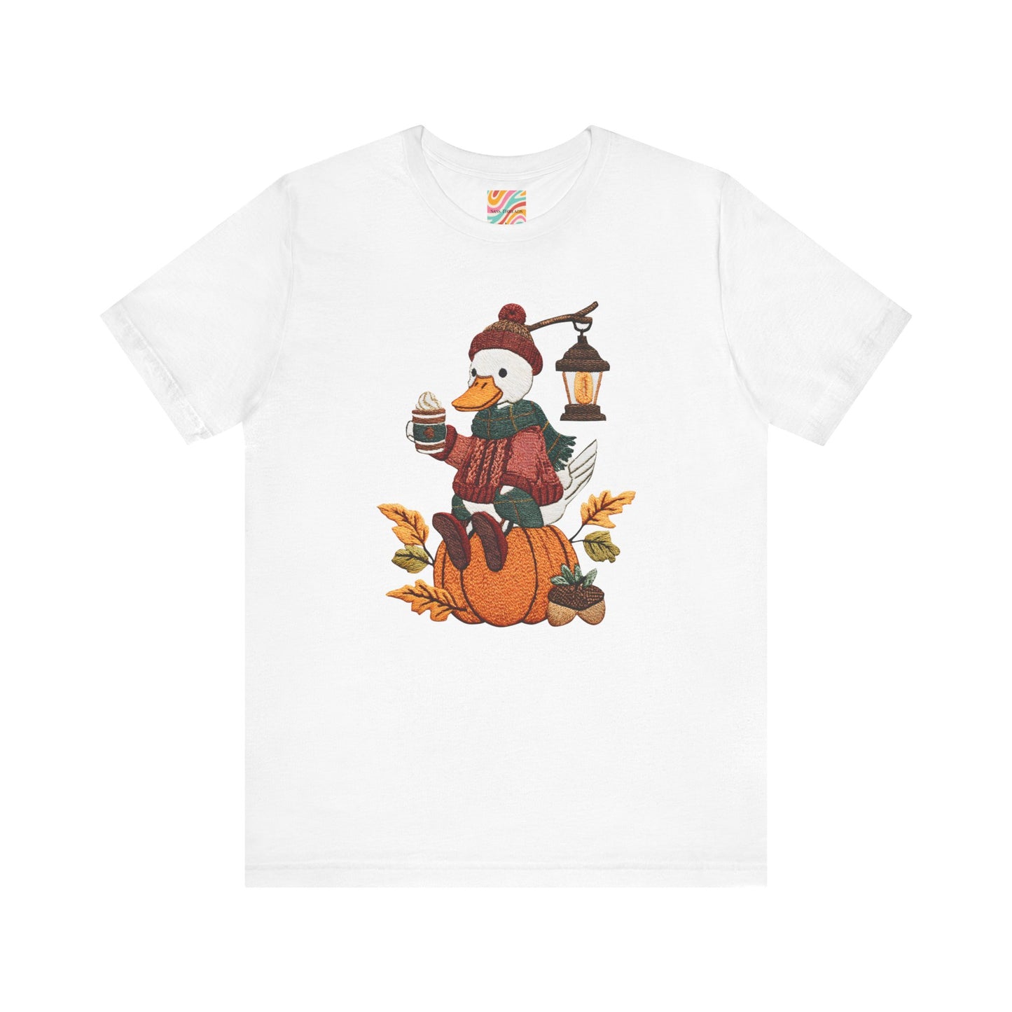 Fall Vibes Unisex Tee with Pumpkin Duck Design, Autumn Fashion, Cute Shirt for Thanksgiving and Halloween, Cozy Gift Idea