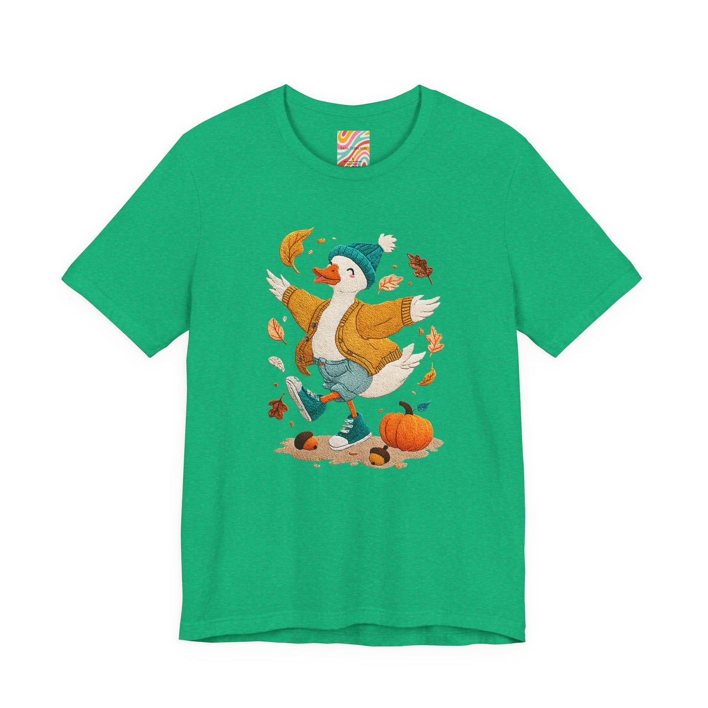 Autumn Goose Graphic Tee, Fall Vibes Shirt, Cozy Casual Wear, Thanksgiving Outfit, Unisex Seasonal Apparel