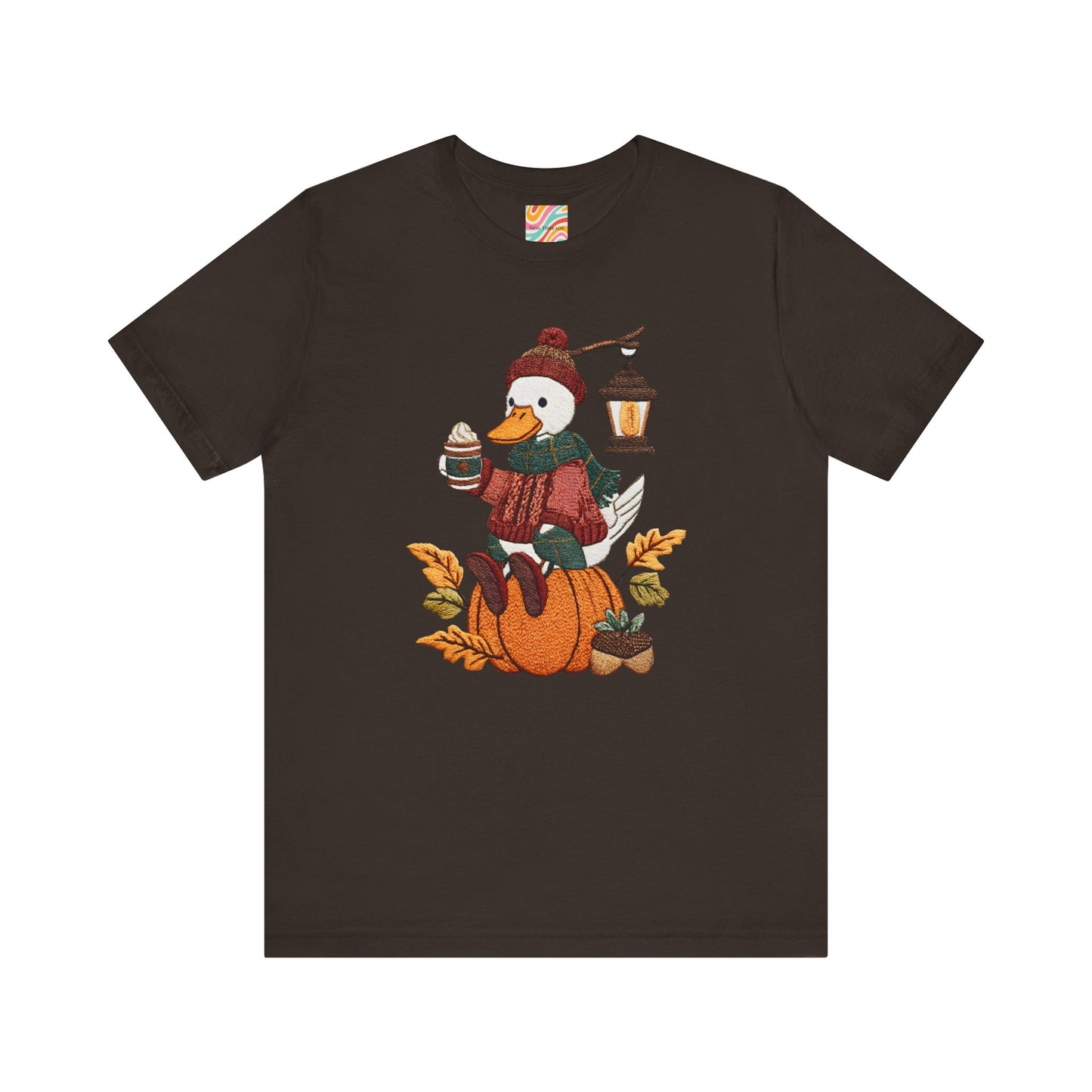 Fall Vibes Unisex Tee with Pumpkin Duck Design, Autumn Fashion, Cute Shirt for Thanksgiving and Halloween, Cozy Gift Idea