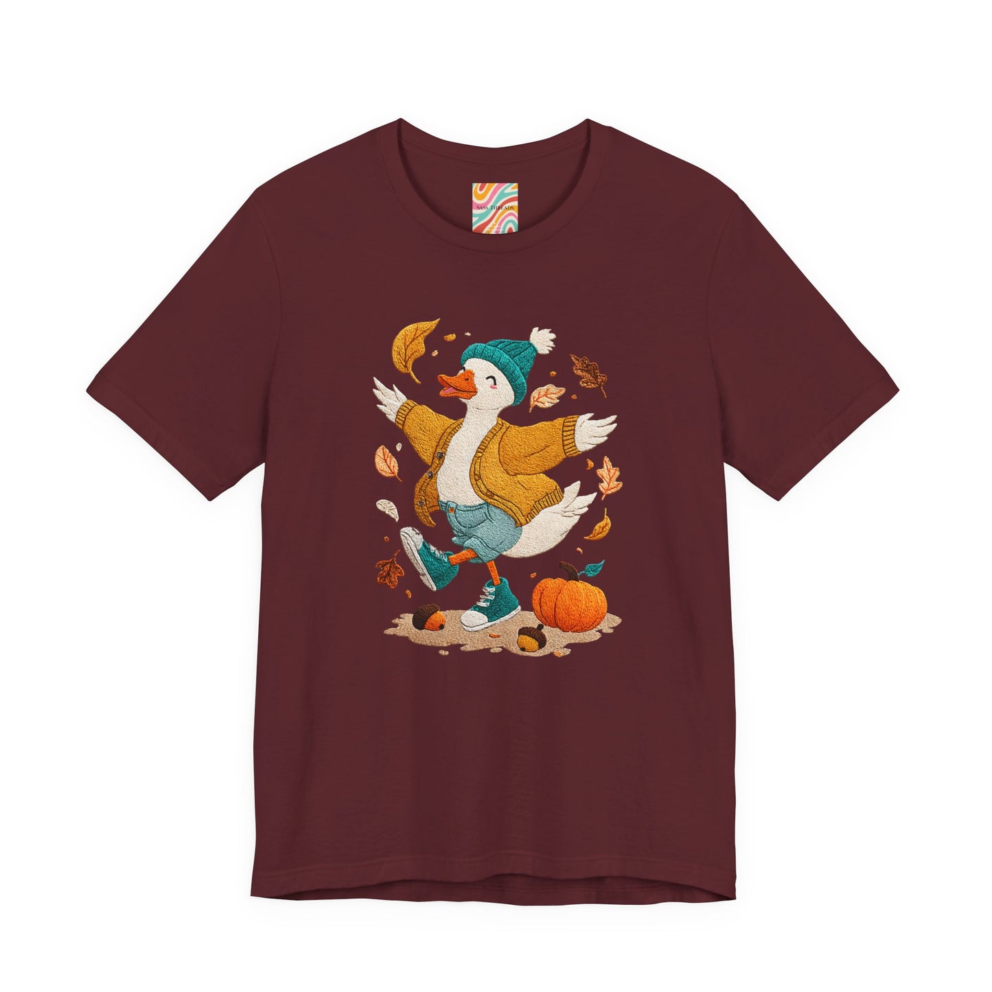 Autumn Goose Graphic Tee, Fall Vibes Shirt, Cozy Casual Wear, Thanksgiving Outfit, Unisex Seasonal Apparel