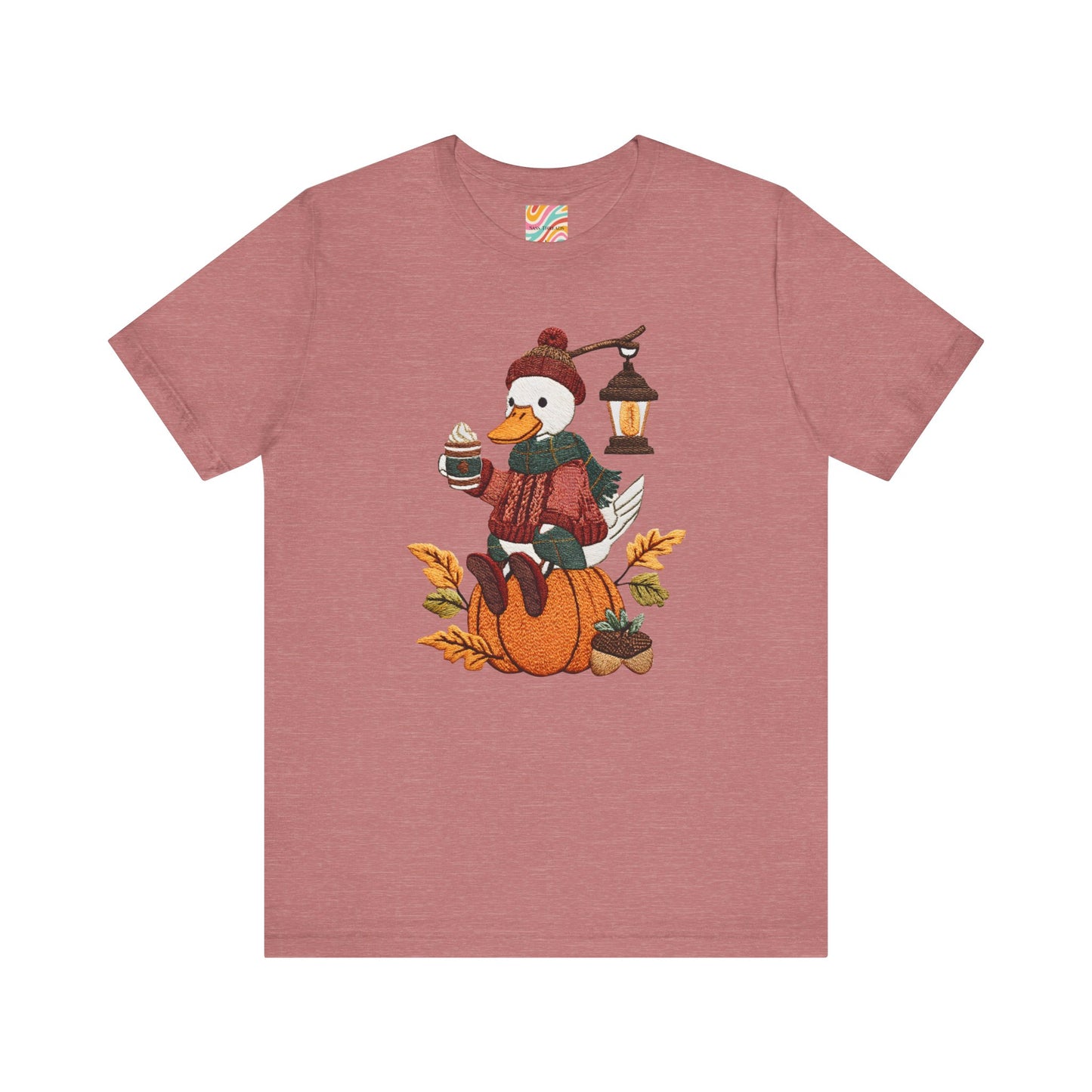 Fall Vibes Unisex Tee with Pumpkin Duck Design, Autumn Fashion, Cute Shirt for Thanksgiving and Halloween, Cozy Gift Idea