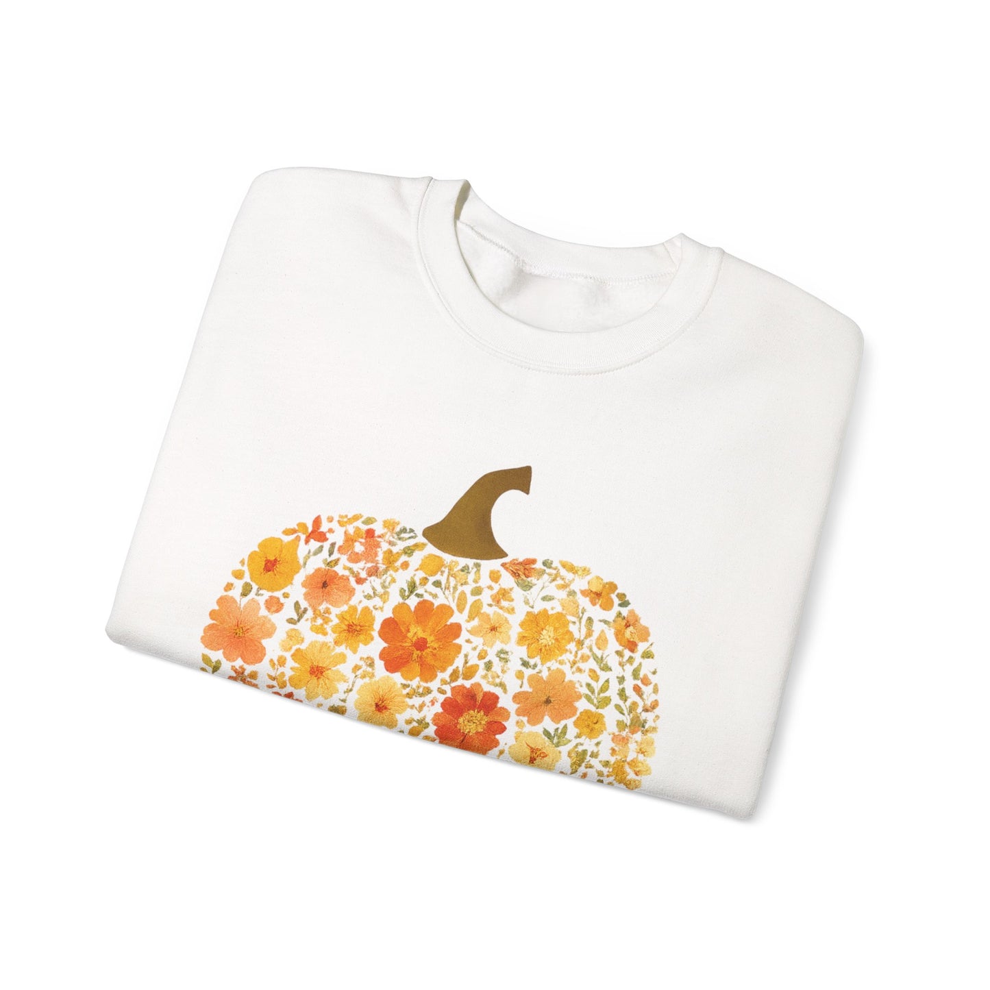 Floral Pumpkin Fall Sweatshirt – Cozy Autumn Vibes