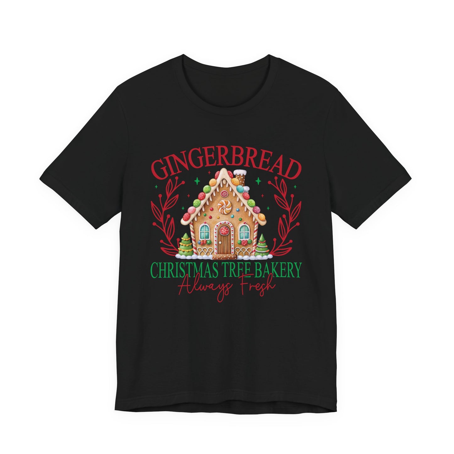 Gingerbread Christmas Tree Bakery Tee – Always Fresh & Full of Cheer!