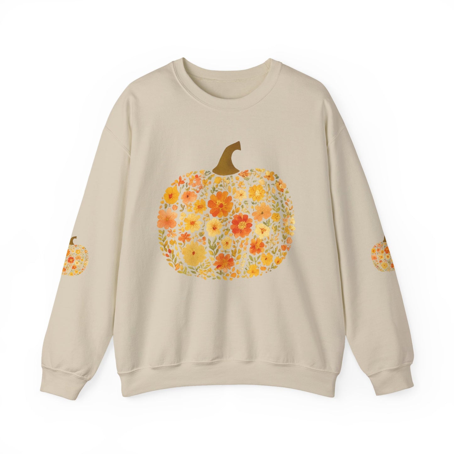 Floral Pumpkin Fall Sweatshirt – Cozy Autumn Vibes
