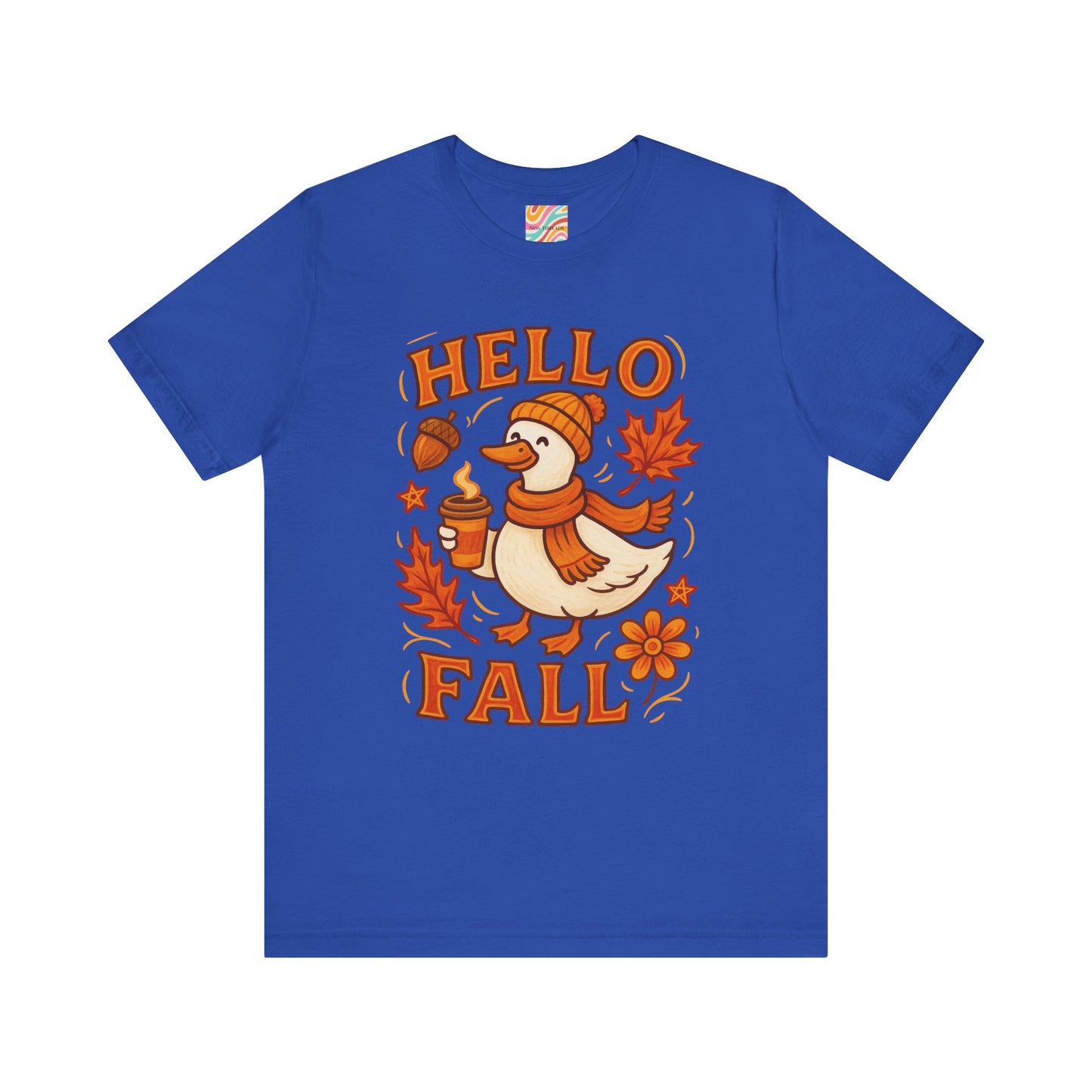 Fall-Themed Unisex T-Shirt, Hello Fall Duck Tee, Autumn Apparel, Seasonal Gift, Cute Casual Wear