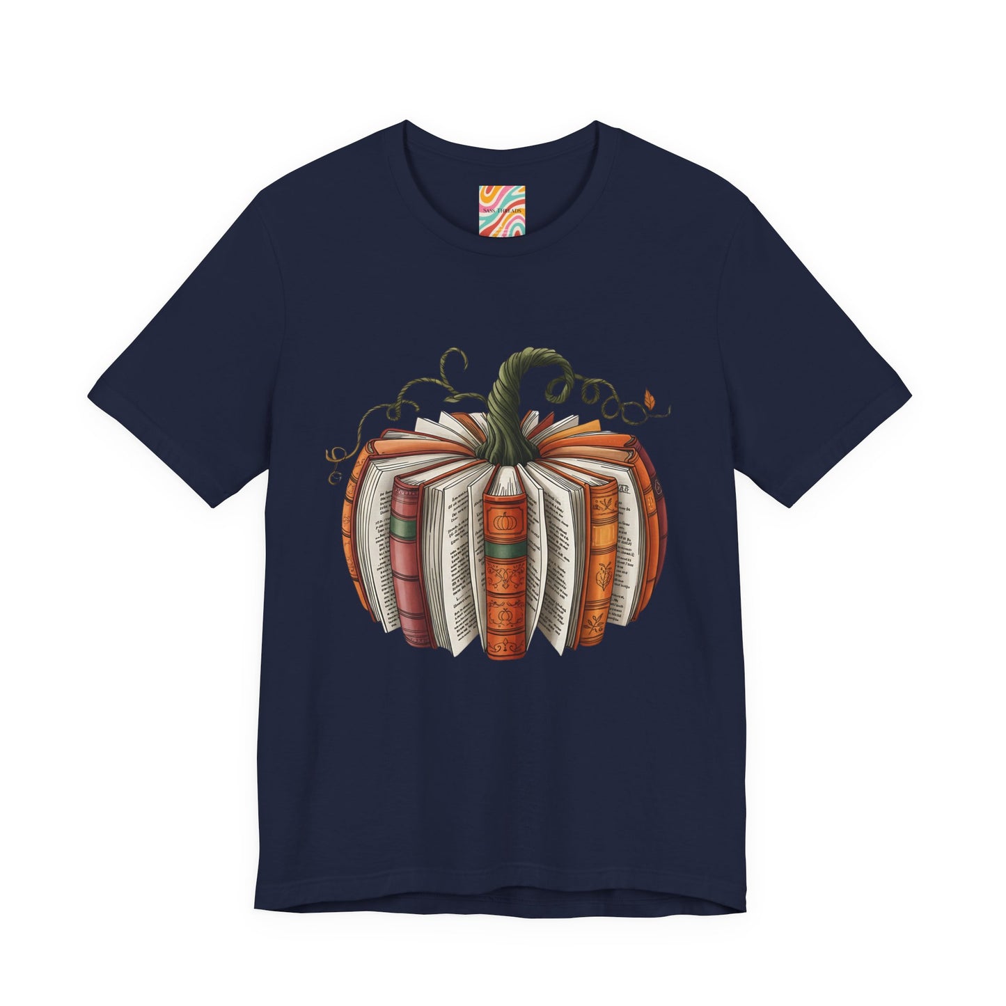 Book Pumpkin Unisex Jersey Short Sleeve Tee