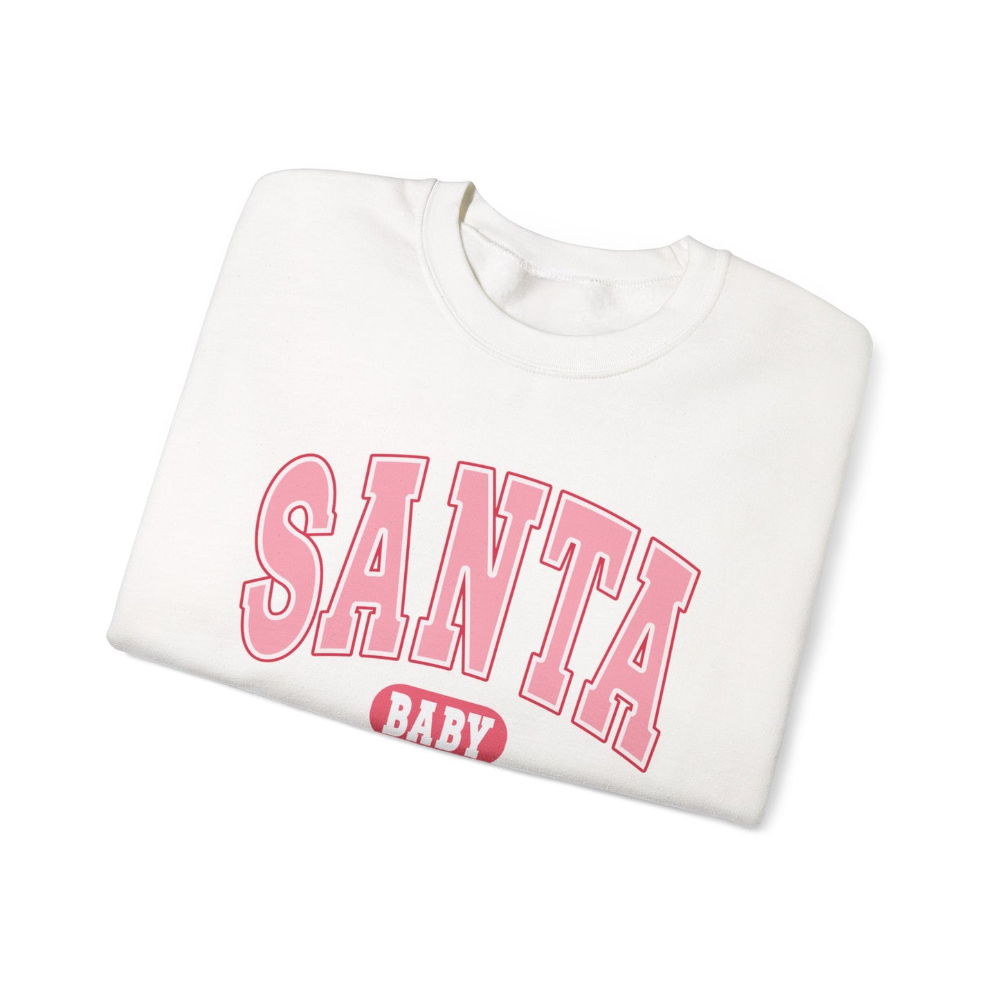 Santa Baby Pink Christmas Sweatshirt – Cute Retro Holiday Sweater for Women | Girly Christmas Outfit