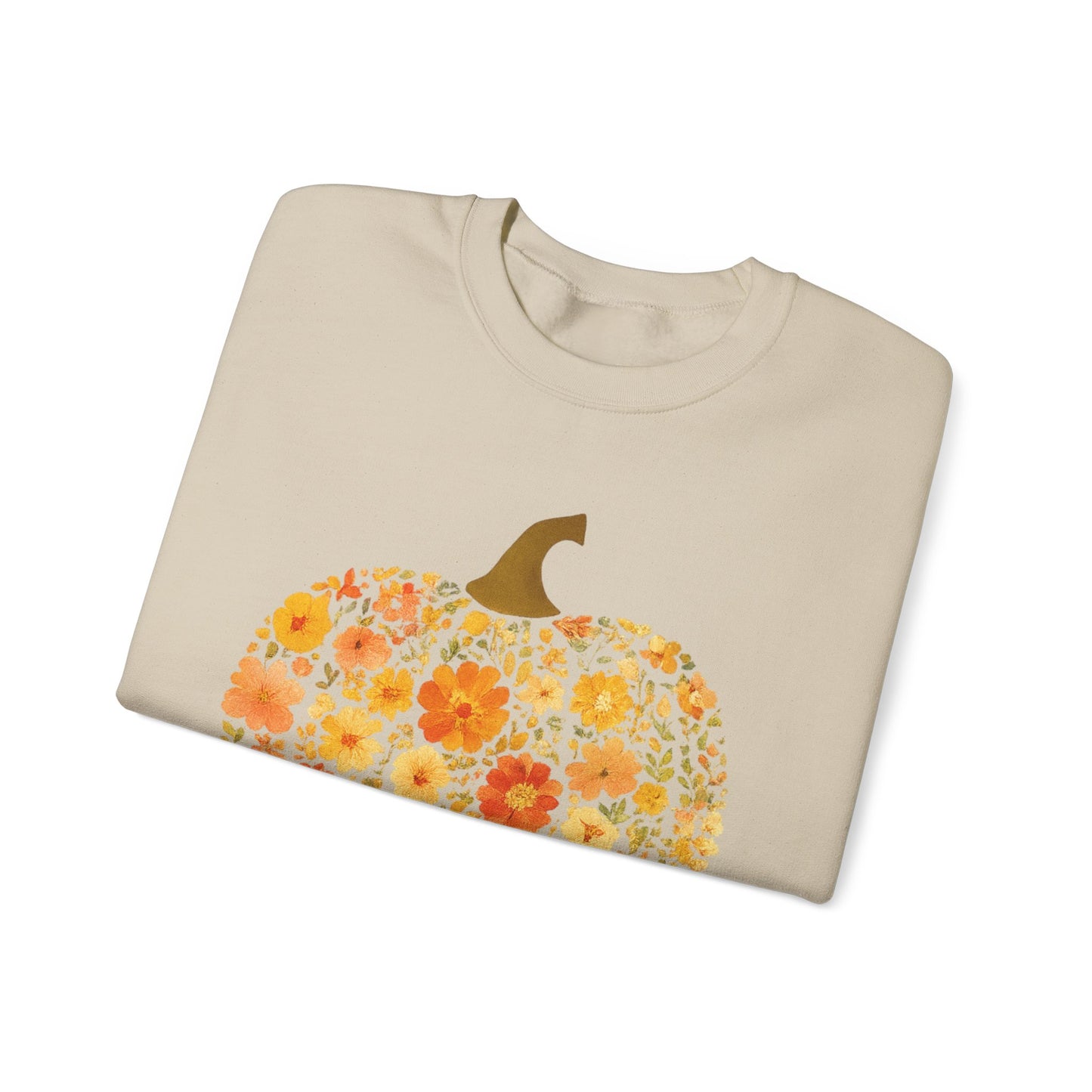 Floral Pumpkin Fall Sweatshirt – Cozy Autumn Vibes