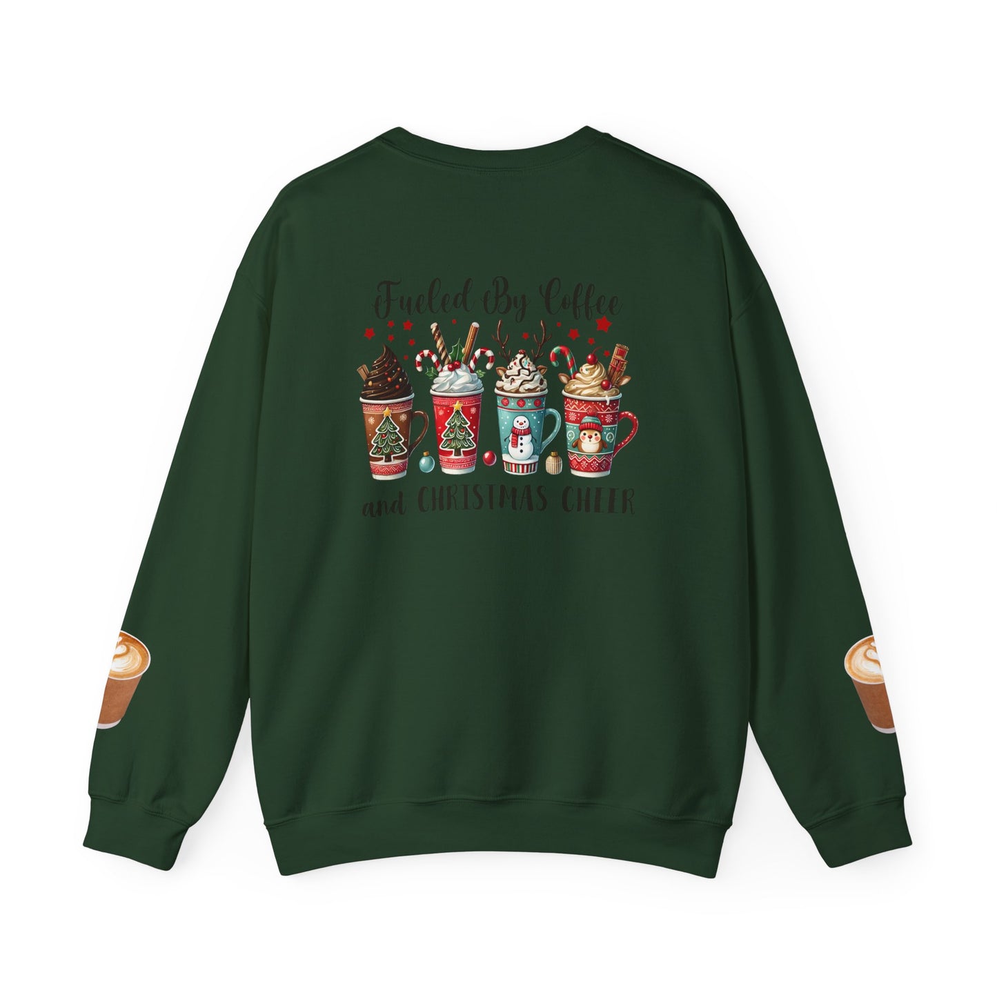 Fueled by Coffee and Christmas Cheer Sweatshirt – Cozy Holiday Coffee Lover Christmas Pullover