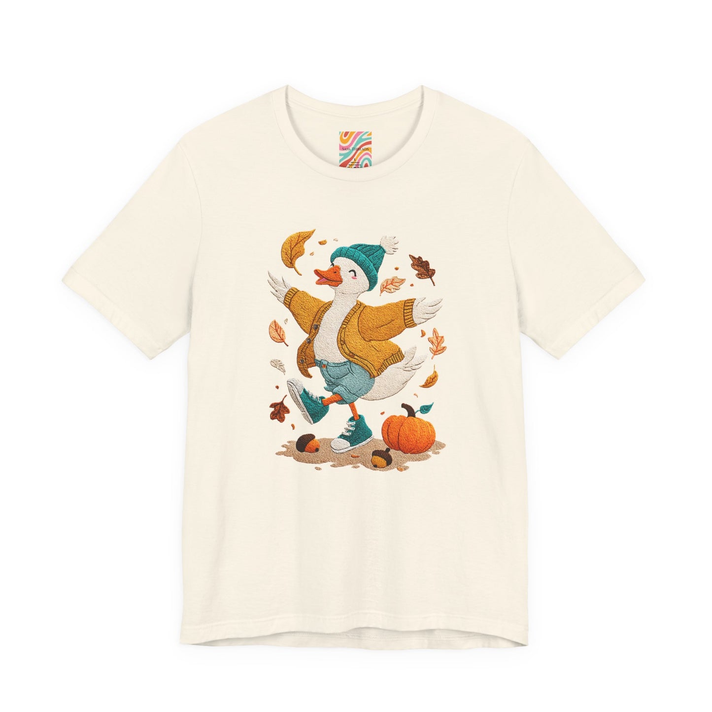 Autumn Goose Graphic Tee, Fall Vibes Shirt, Cozy Casual Wear, Thanksgiving Outfit, Unisex Seasonal Apparel