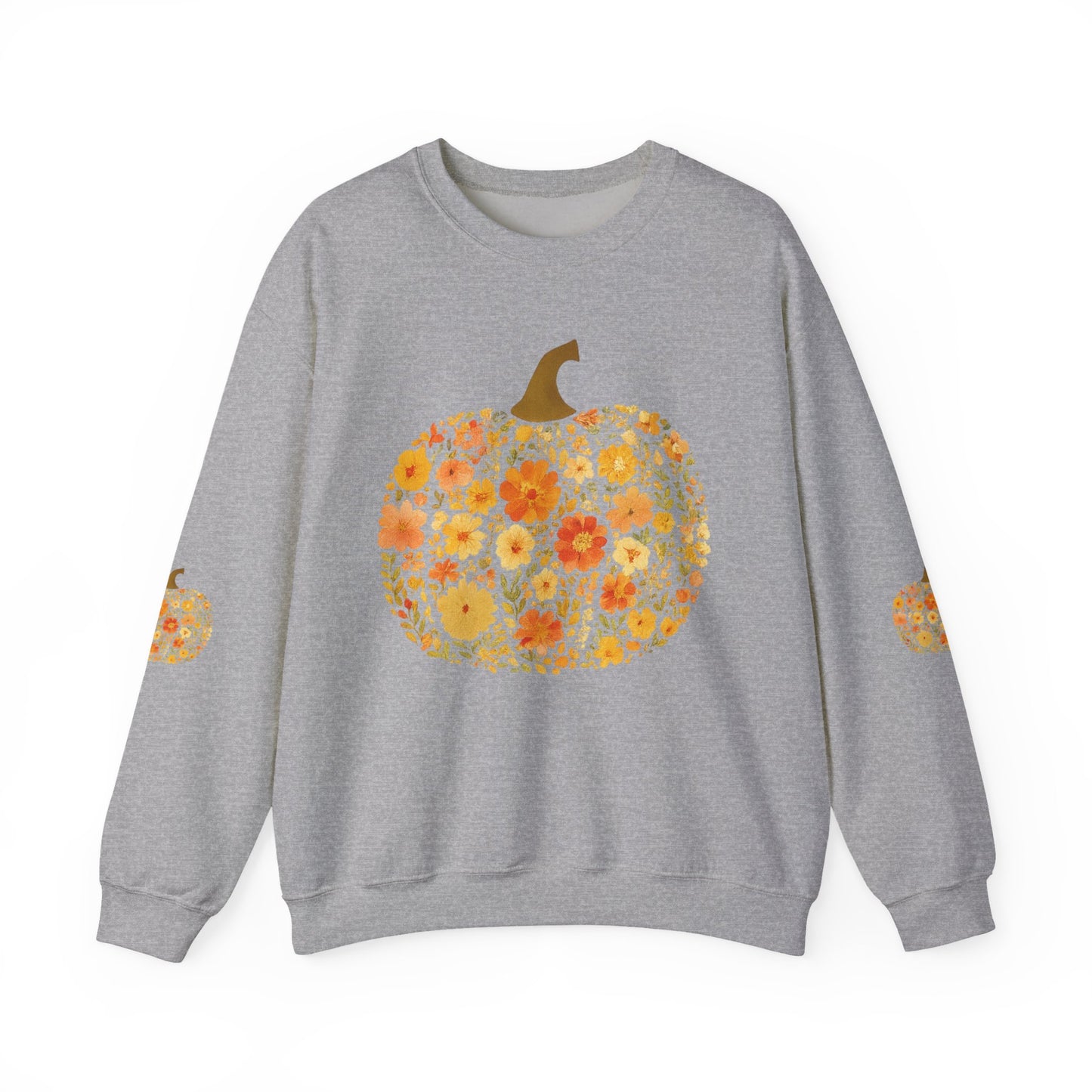 Floral Pumpkin Fall Sweatshirt – Cozy Autumn Vibes