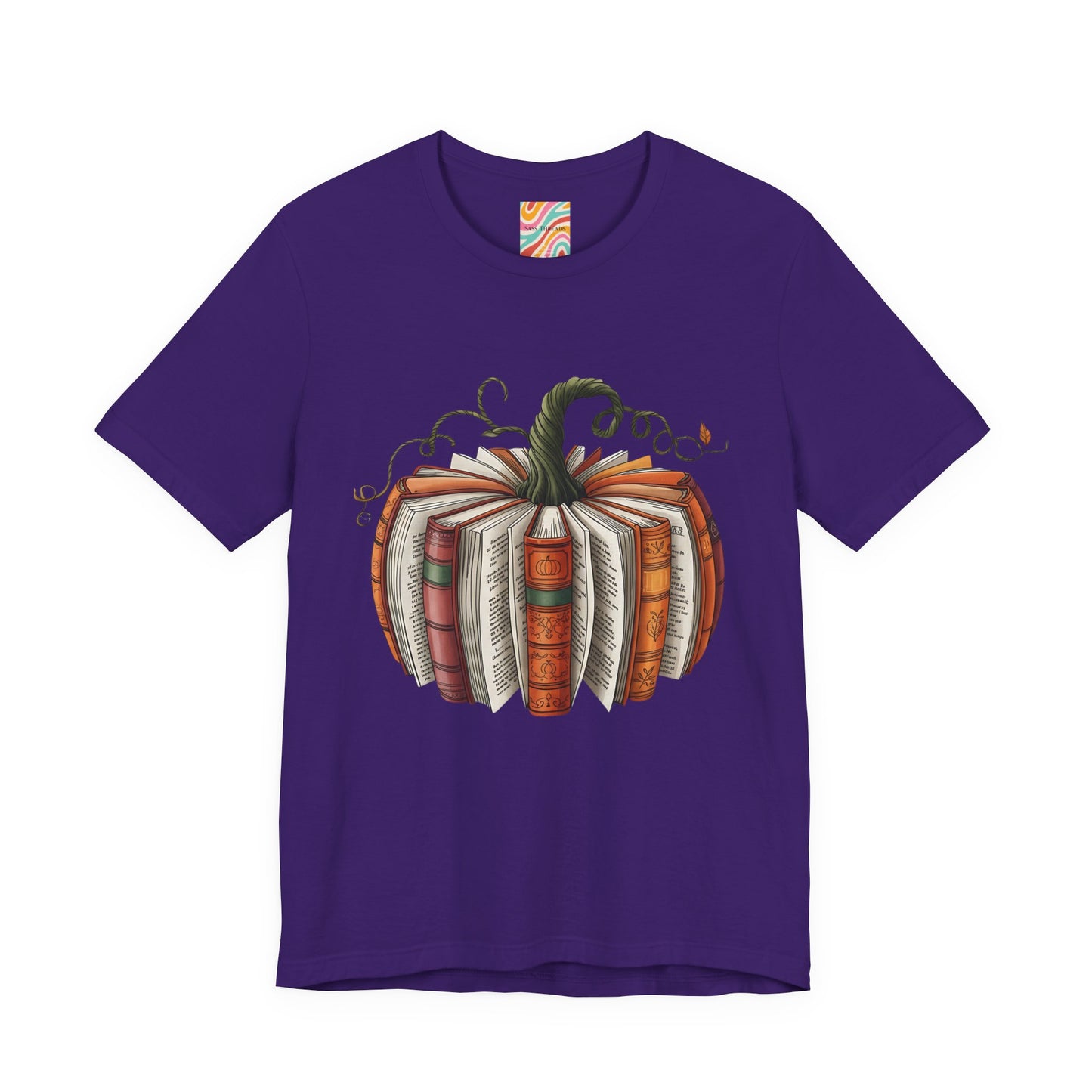 Book Pumpkin Unisex Jersey Short Sleeve Tee