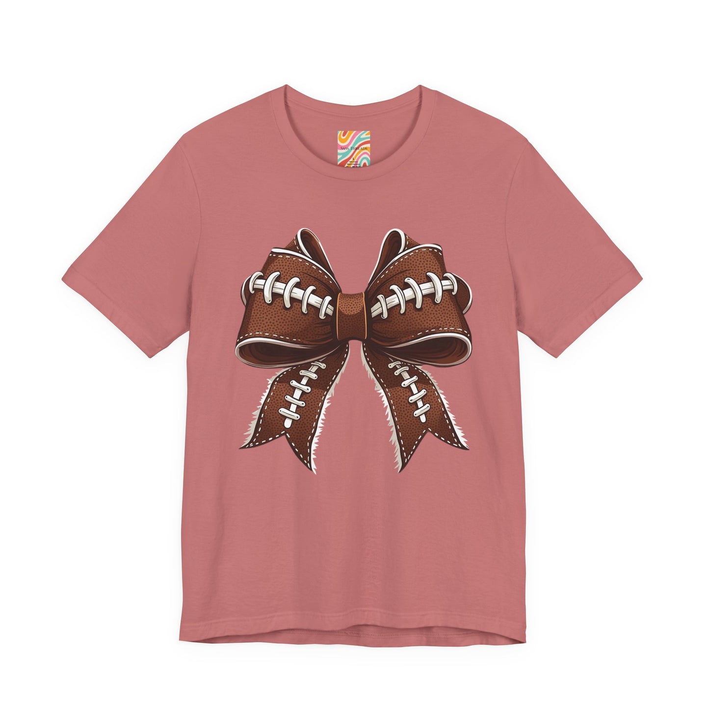 Football Bow Tee, Sports Shirt, Gift for Football Fans