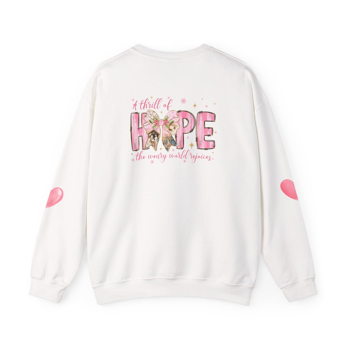 A Thrill of Hope Christmas Sweatshirt – Pink Nativity Holiday Sweater | Faith-Inspired Cozy Winter Top