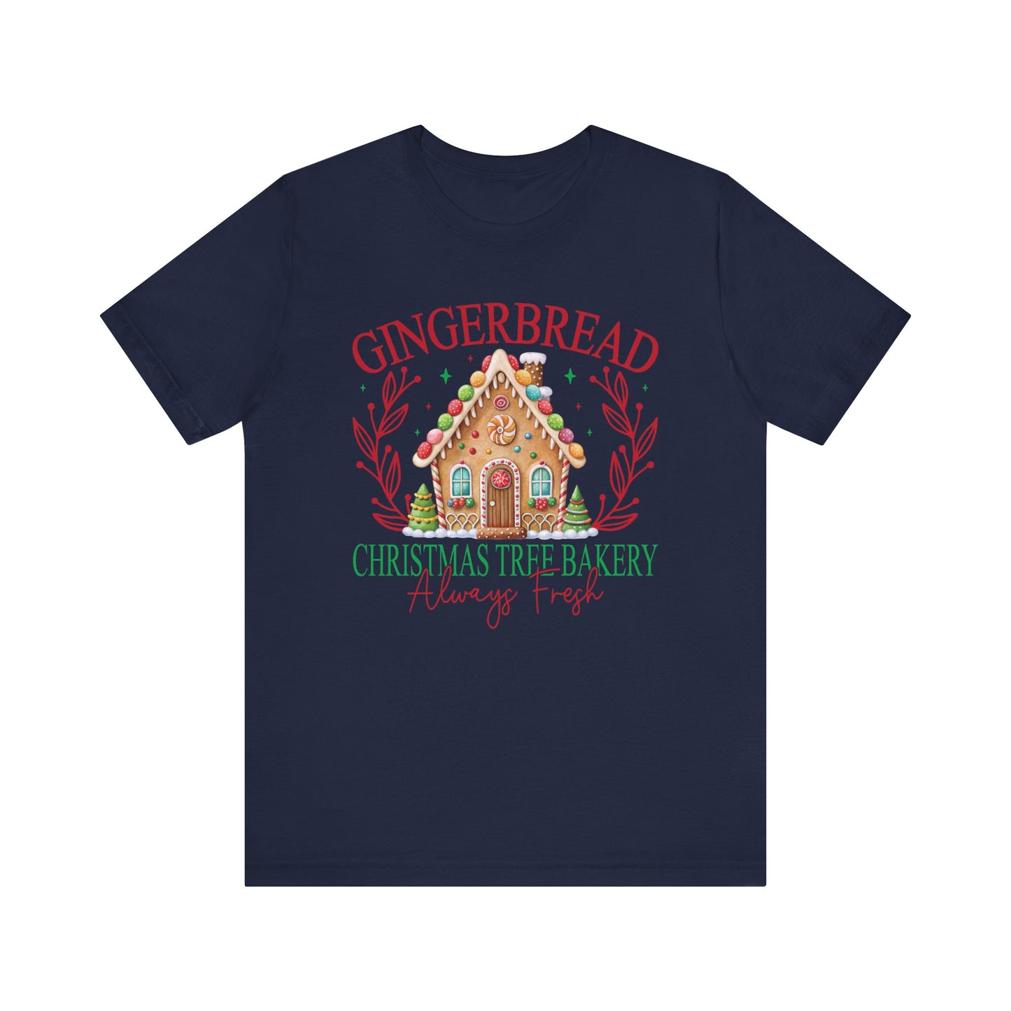 Gingerbread Christmas Tree Bakery Tee – Always Fresh & Full of Cheer!