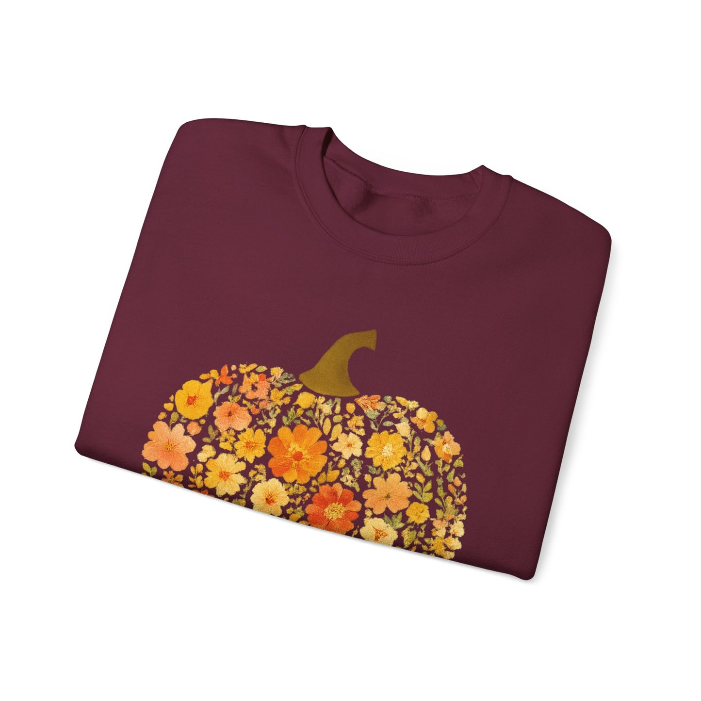 Floral Pumpkin Fall Sweatshirt – Cozy Autumn Vibes