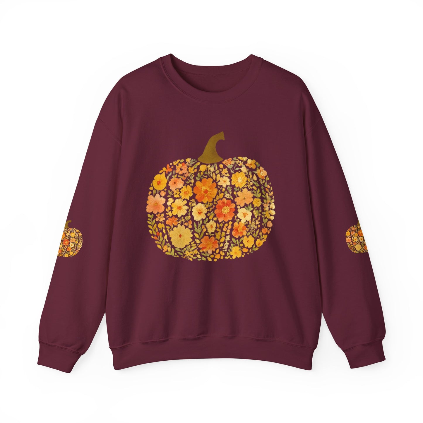Floral Pumpkin Fall Sweatshirt – Cozy Autumn Vibes